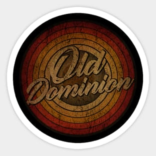 arjunthemaniac, circle retro faded Old Dominion Sticker